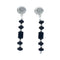 Sterling Silver Native American Onyx Bead Post Dangle Earrings X10147